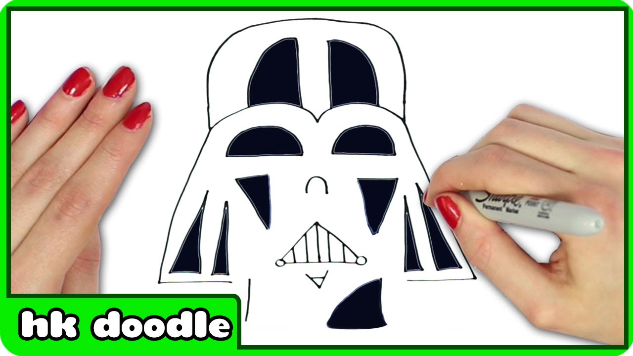 1280x720 How To Draw Darth Vader From Star Wars - Darth Vader Drawing For Kids