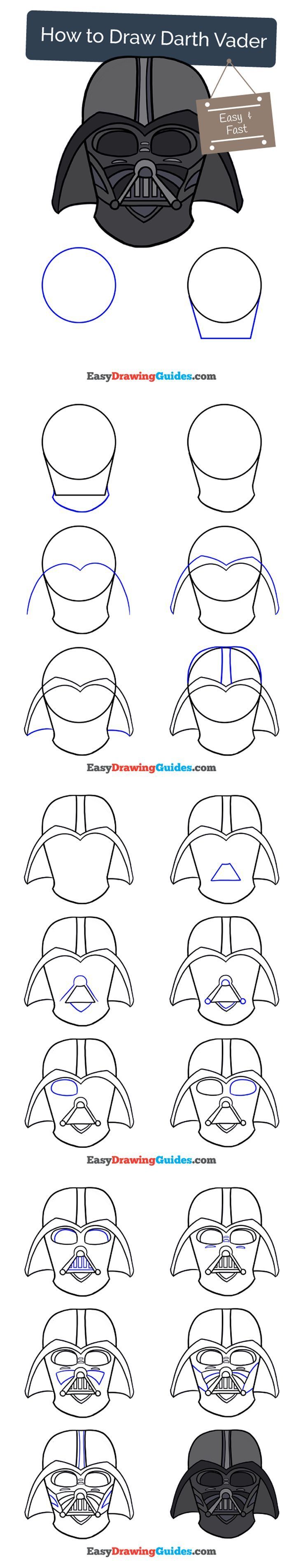 736x3810 How To Draw Darth Vader In A Few Easy Steps Jeanne - Darth Vader Drawing For Kids