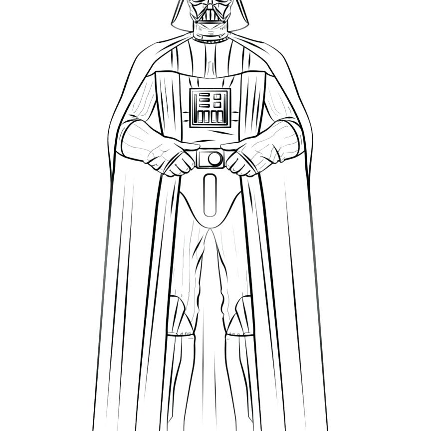 850x864 Coloring Coloring - Darth Vader Drawing For Kids