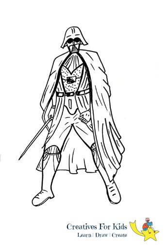 344x509 How To Draw Darth Vader Step - Darth Vader Face Drawing