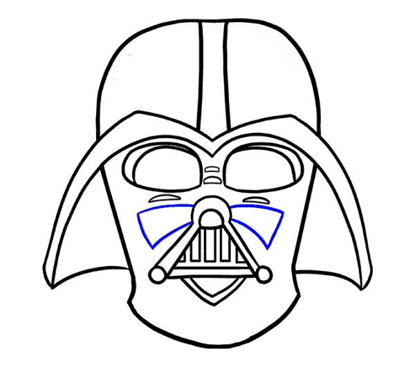 600x531 Vader Drawing Face Transparent Png Clipart Free Download - Darth Vader Face Drawing