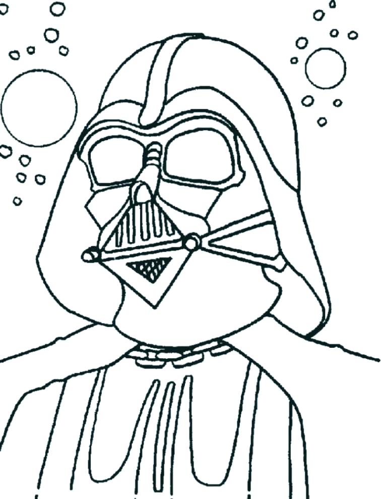 756x990 Darth Vader Coloring Pages Angry Birds Star Wars Coloring - Darth Vader Face Drawing
