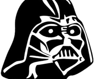 340x270 Darth Vader Face Silhouette Great Free Clipart, Silhouette - Darth Vader Face Drawing