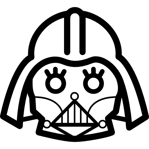 512x512 Darth Vader Frontal Head Outline Icons Free Download - Darth Vader Head Drawing