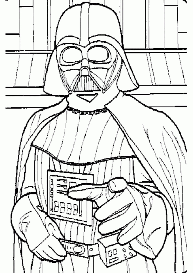 640x905 Star Wars Cartoon Darth Vaders Head Coloring Pages Printable - Darth Vader Head Drawing