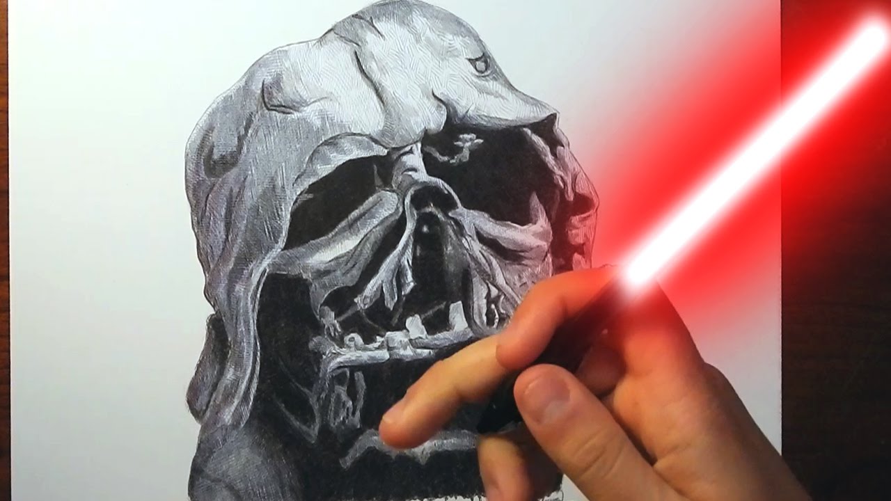 1280x720 Star Wars The Force Awakens - Darth Vader Helmet Drawing