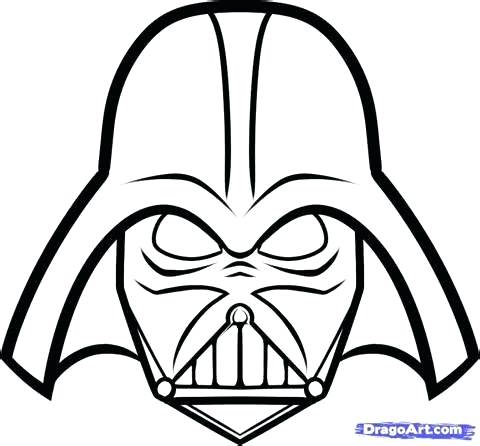 480x446 Darth Vader Head Coloring Pages Printable - Darth Vader Helmet Drawing
