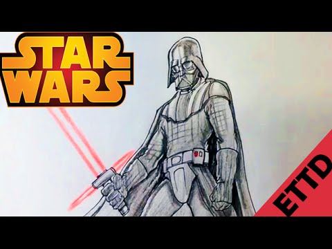 480x360 How To Draw Darth Vader From Star Wars - Darth Vader Lightsaber Drawing