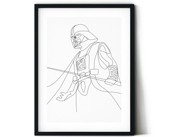 340x270 Darth Vader Sketch Etsy - Darth Vader Line Drawing