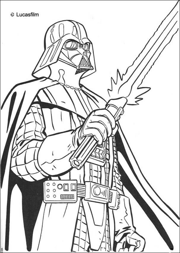 607x850 Star Wars Coloring Pages - Darth Vader Line Drawing