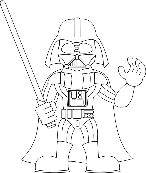 608x718 Star Wars Banner Library Stock Line Drawing - Darth Vader Line Drawing