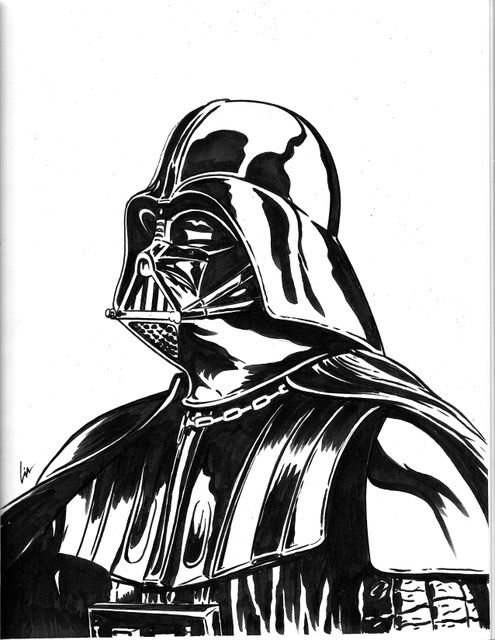 Darth Vader Line Drawing at PaintingValley.com | Explore collection of ...