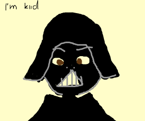 300x250 Kid With Darth Vader Mask Shrugs Drawing - Darth Vader Mask Drawing