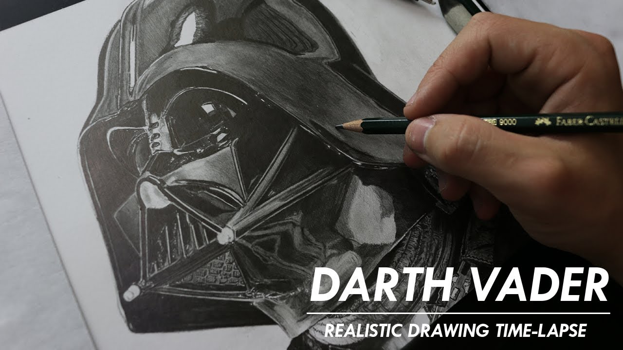 1280x720 Darth Vader Drawing Using A Pencil And Blending Stump - Darth Vader Pencil Drawing