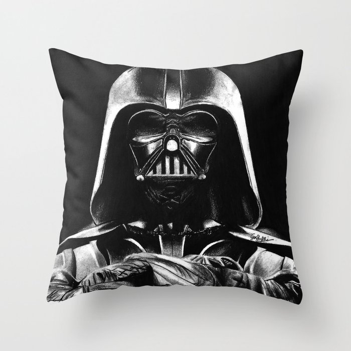 700x700 Darth Vader Pencil Drawing Throw Pillow - Darth Vader Pencil Drawing