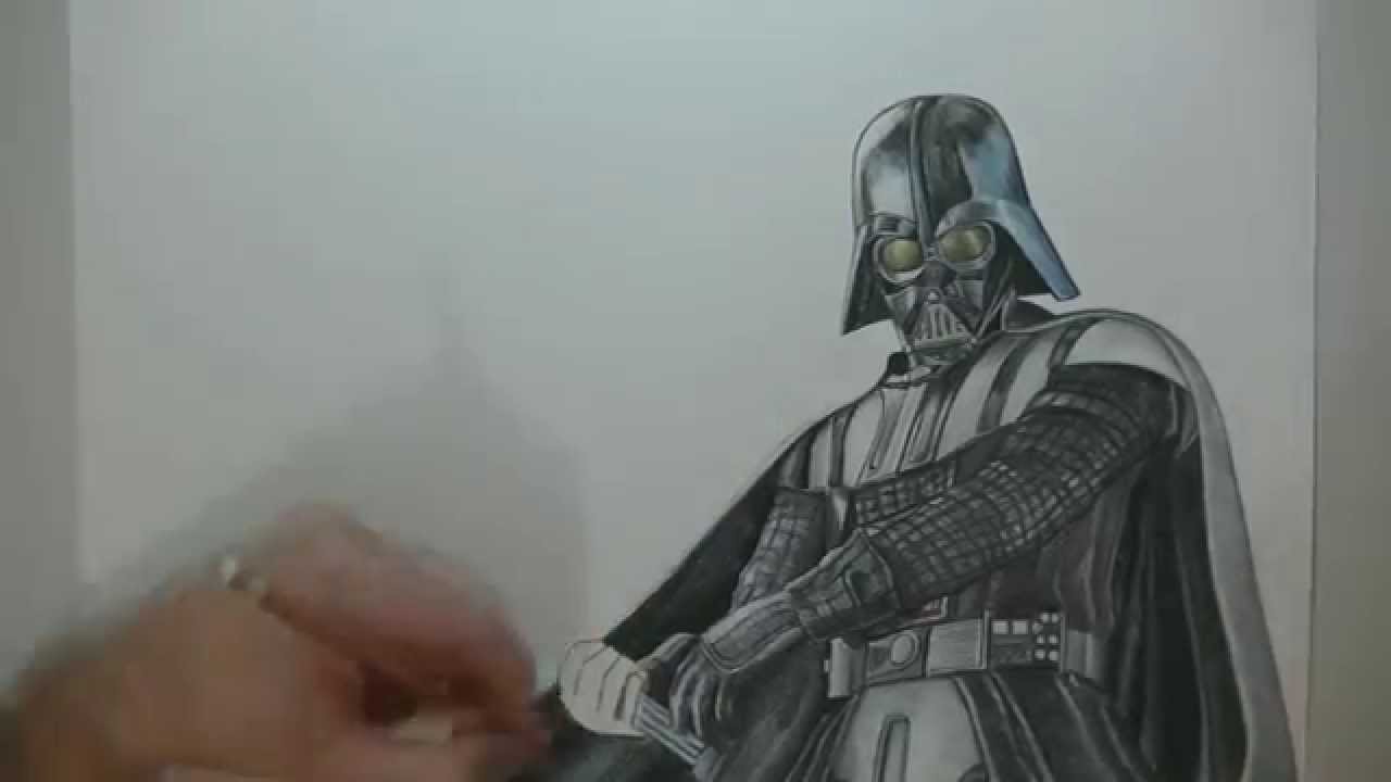 1280x720 Drawing Darth Vader - Darth Vader Pencil Drawing