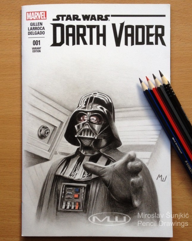 646x811 Colored Pencil Drawing Of Darth Vader Miroslav Sunjkic Pencil - Darth Vader Pencil Drawing