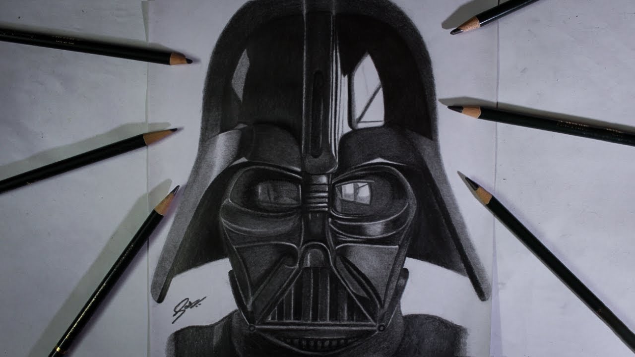 1280x720 Star Wars Darth Vader Drawing Pencil Sketch - Darth Vader Pencil Drawing