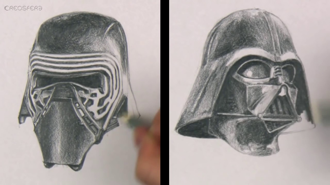 1280x720 Star Wars Kylo Ren Vs Darth Vader Pencil Drawing Comparison - Darth Vader Pencil Drawing