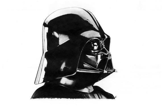 570x385 Darth Vader Pencil Drawing Etsy - Darth Vader Pencil Drawing