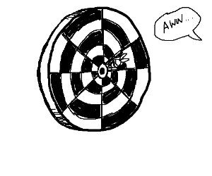 300x250 missed the bullseye in darts drawing - Darts Drawing