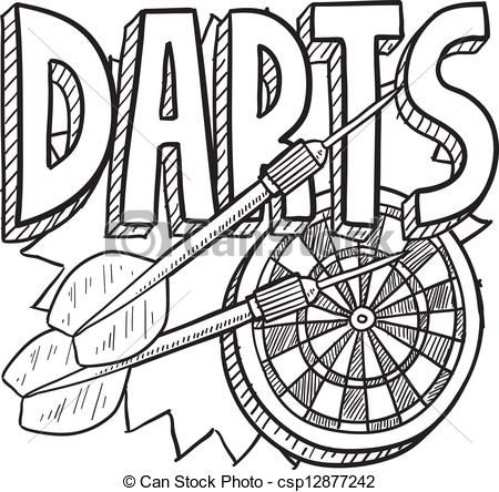 450x444 dart clip art vector - Darts Drawing