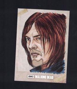 260x300 walking dead daryl dixon one of one hand drawn colored sketch card - Daryl Dixon Drawing