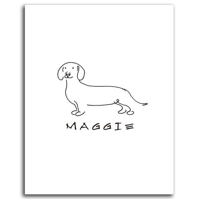 650x650 dog line drawing personalized art pencil pet portraits - Daschund Drawing