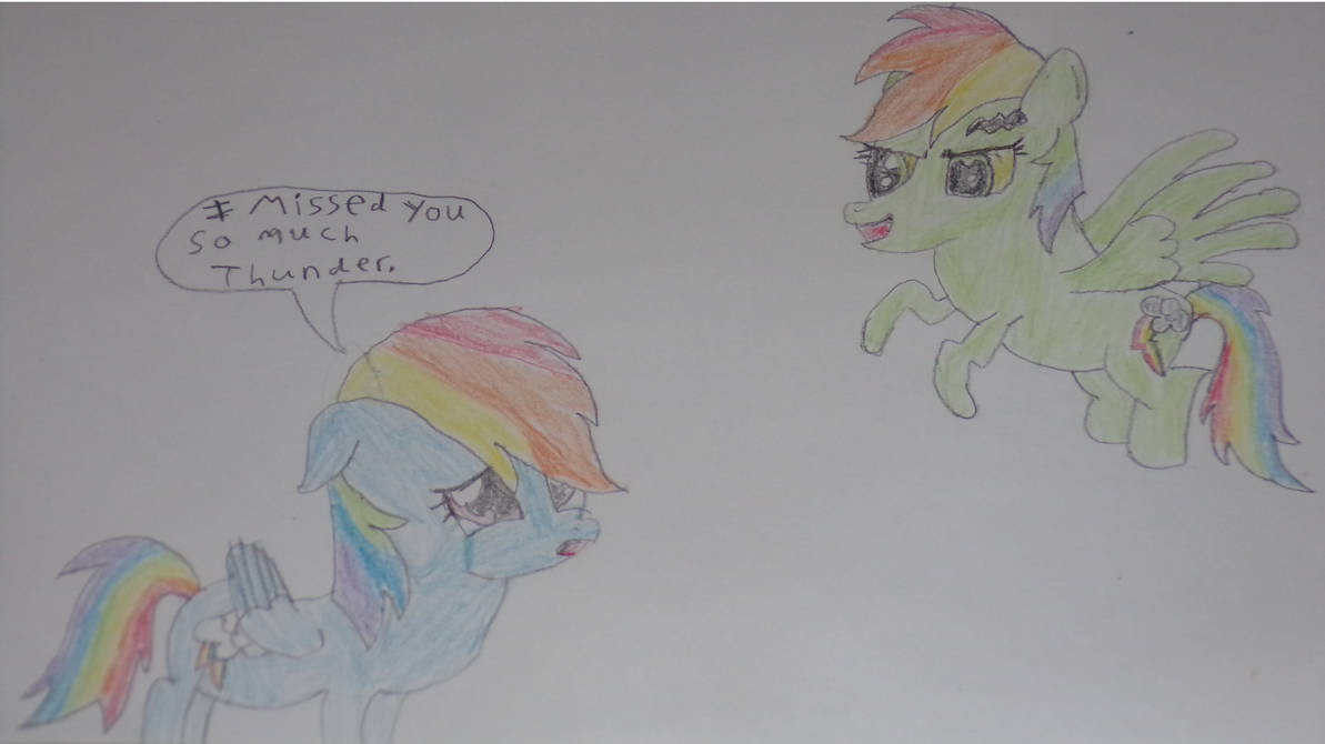 1193x670 thunder streak and rainbow dash - Dash Drawing