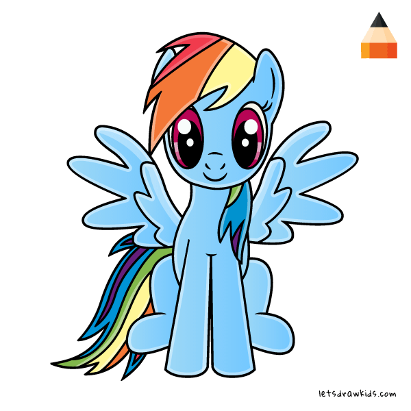 600x600 How To Draw Rainbow Dash - Dash Drawing