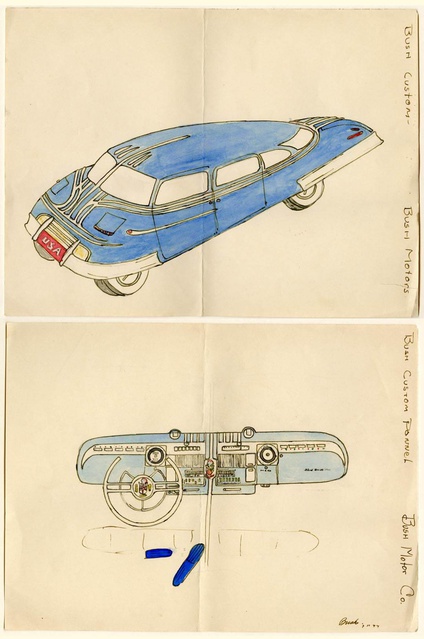 424x639 Concept Car And Dashboard Drawings No Original Art Limited Runs - Dashboard Drawing