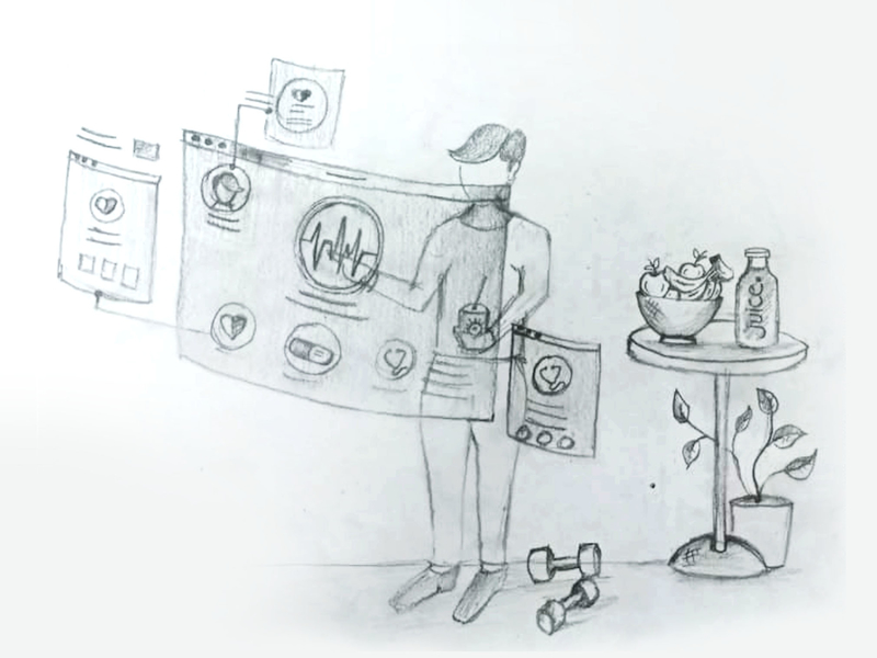 800x600 Custom Illustration For Health Based Client - Dashboard Drawing