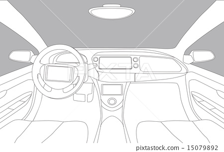 450x306 Automotive Cockpit Dashboard Line Drawing - Dashboard Drawing