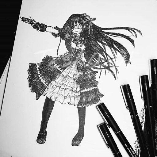 512x512 kurumi tokisaki from date a live drawing process anime amino - Date Drawing