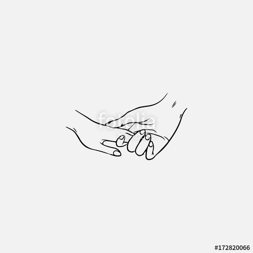 500x500 drawing of holding hands isolated on white background symbol - Dating Drawing