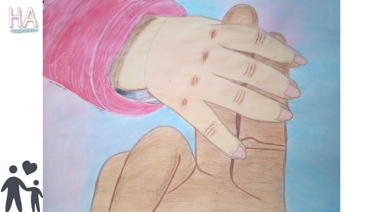1280x720 draw a beautiful daughter and father cute hand - Daughter Drawing