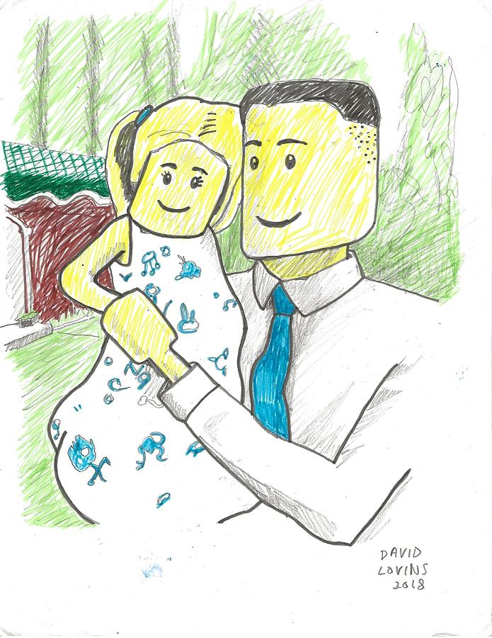695x900 lego dad and daughter drawing - Daughter Drawing