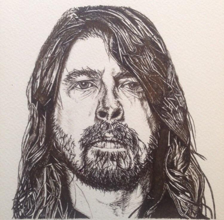 750x736 my drawing of dave grohl fineliner on paper foofighters - Dave Grohl Drawing