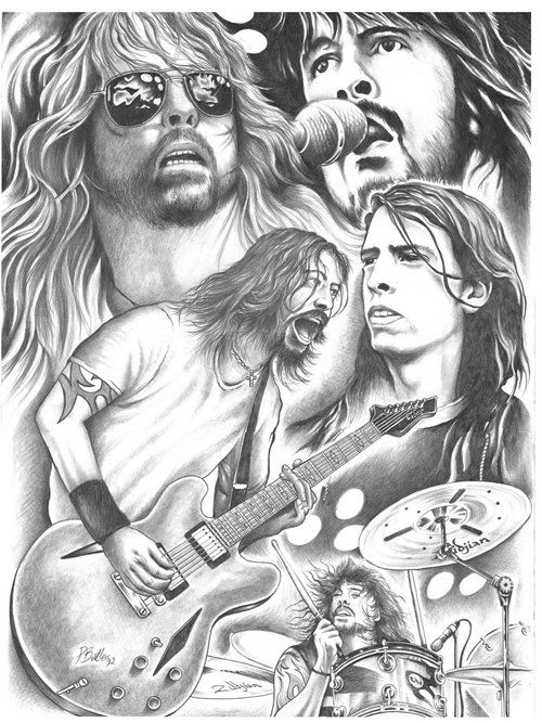 500x667 these drawings are really good who did them dave grohl foo - Dave Grohl Drawing