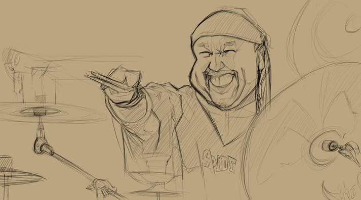 713x396 sketch of carter beauford - Dave Matthews Drawings