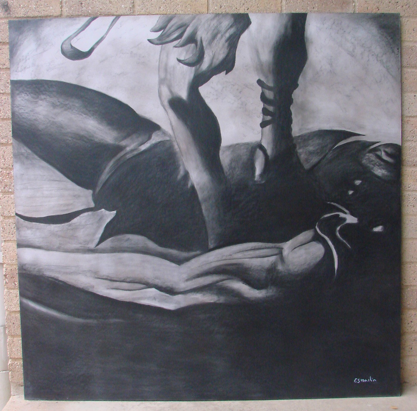 1400x1379 Drawing - David And Goliath Drawing