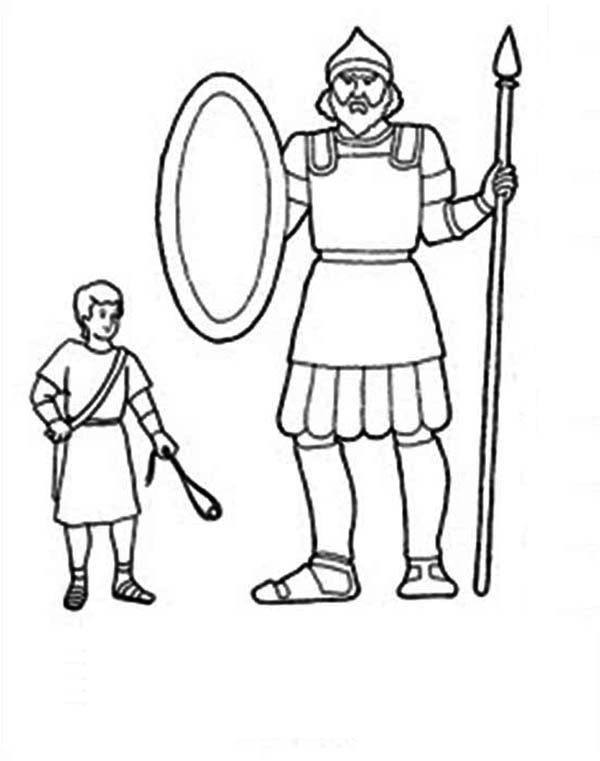 600x761 image result for david goliath colouring - David And Goliath Drawing