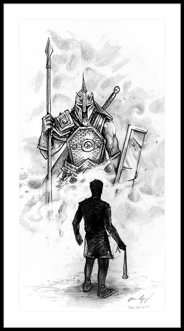 600x1077 Quick Sketch - David And Goliath Drawing