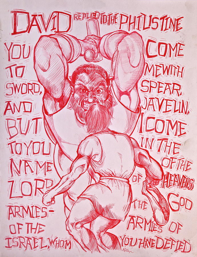690x900 david and goliath drawing - David And Goliath Drawing