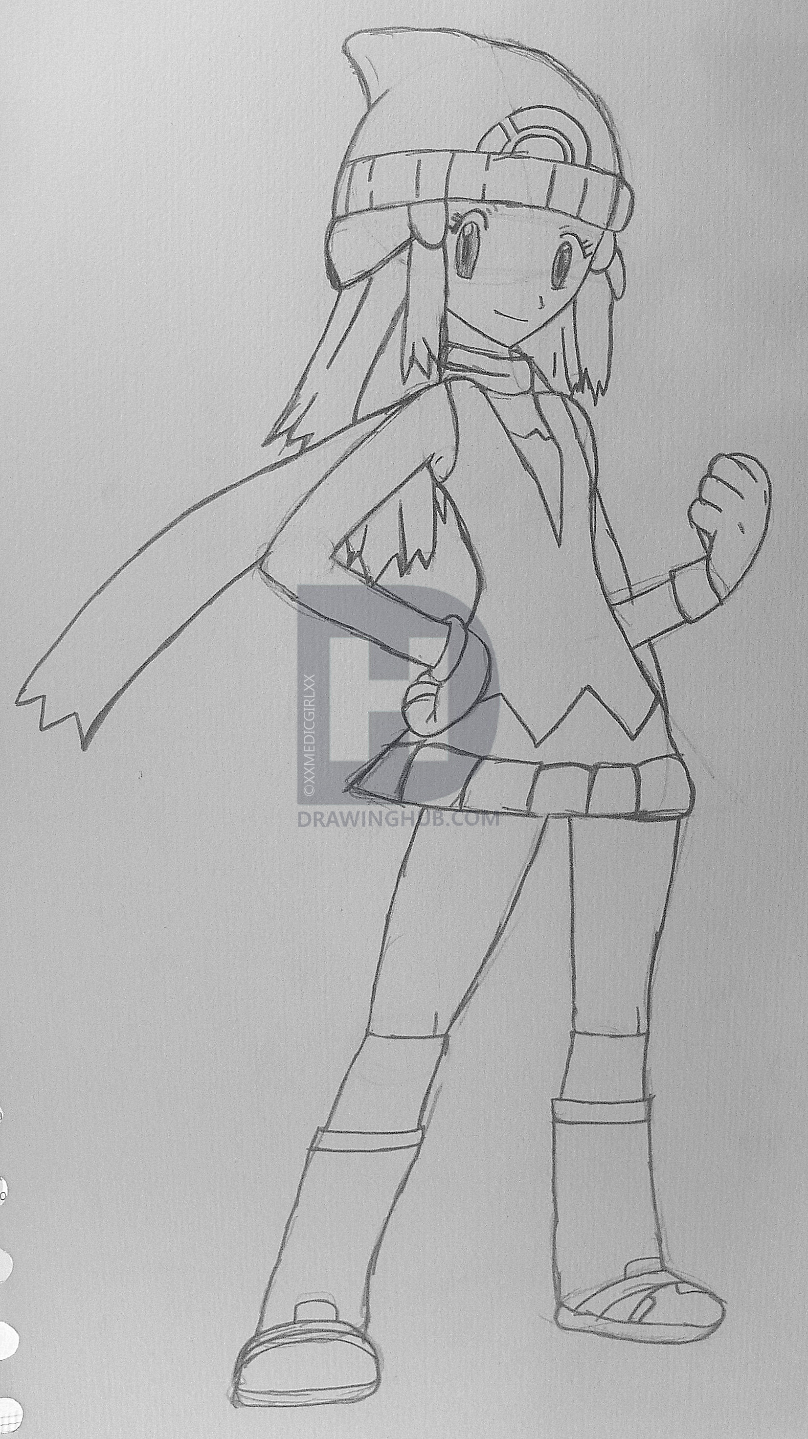 1652x2942 how to draw dawn, step - Dawn Drawing