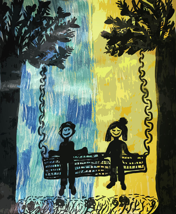 740x900 Best Friends All Day All Night Drawing Mixed Media - Day And Night Drawing