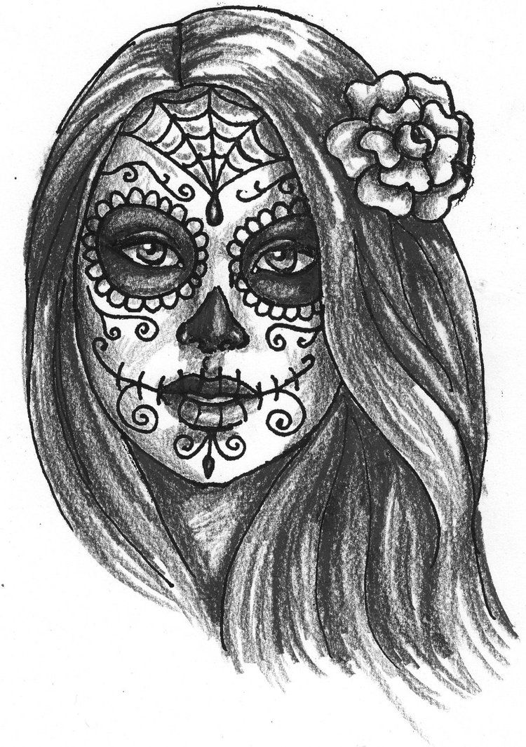 750x1065 day of the dead drawings day of the dead girl - Day Of The Dead Drawings