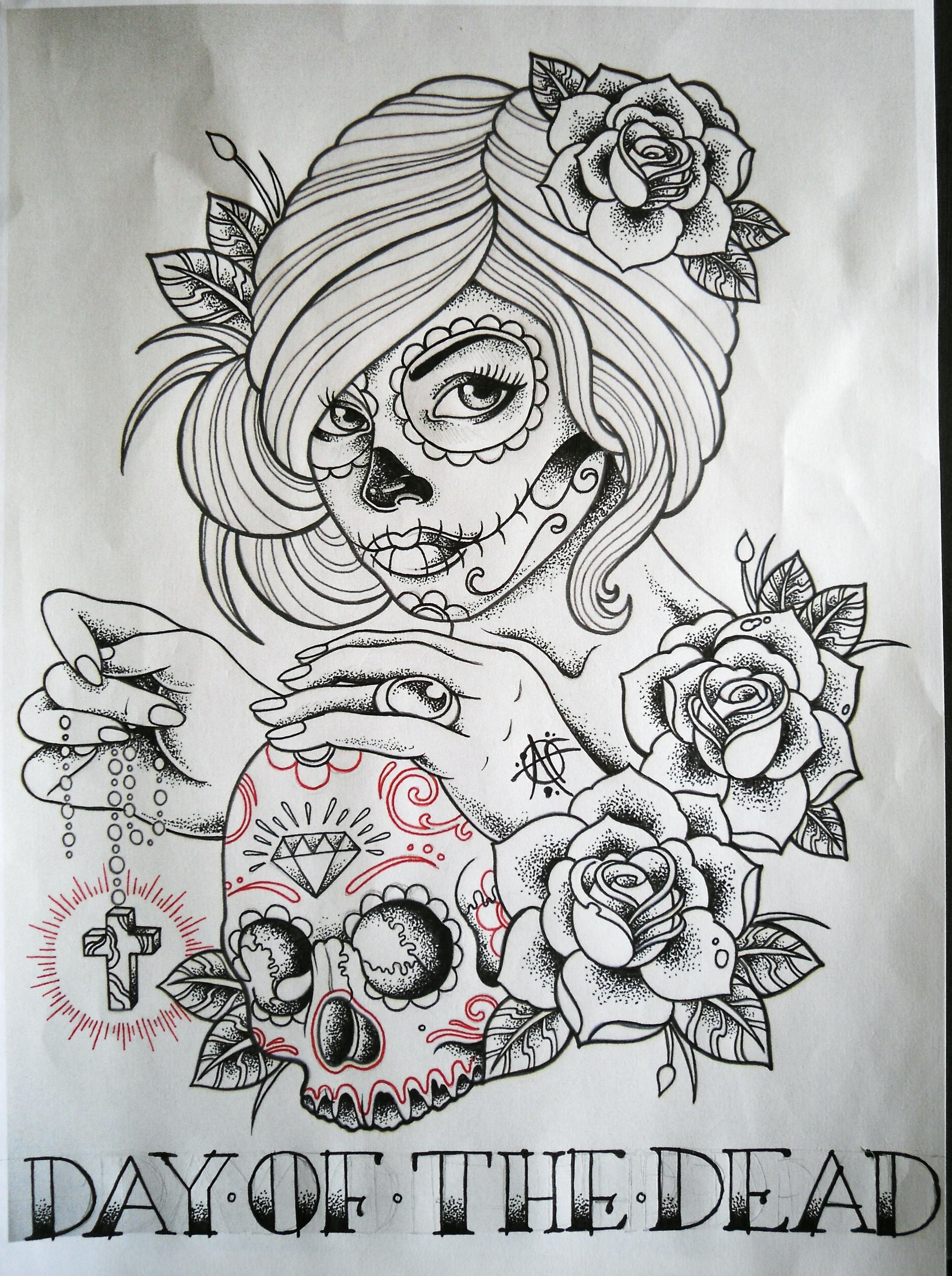 2472x3312 Day Of The Dead Drawings Easy - Day Of The Dead Drawings