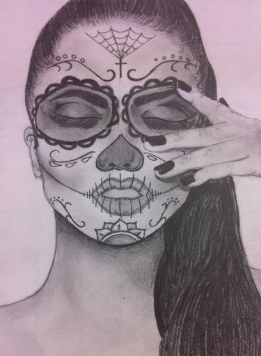 375x511 Day Of The Dead Drawing - Day Of The Dead Drawings