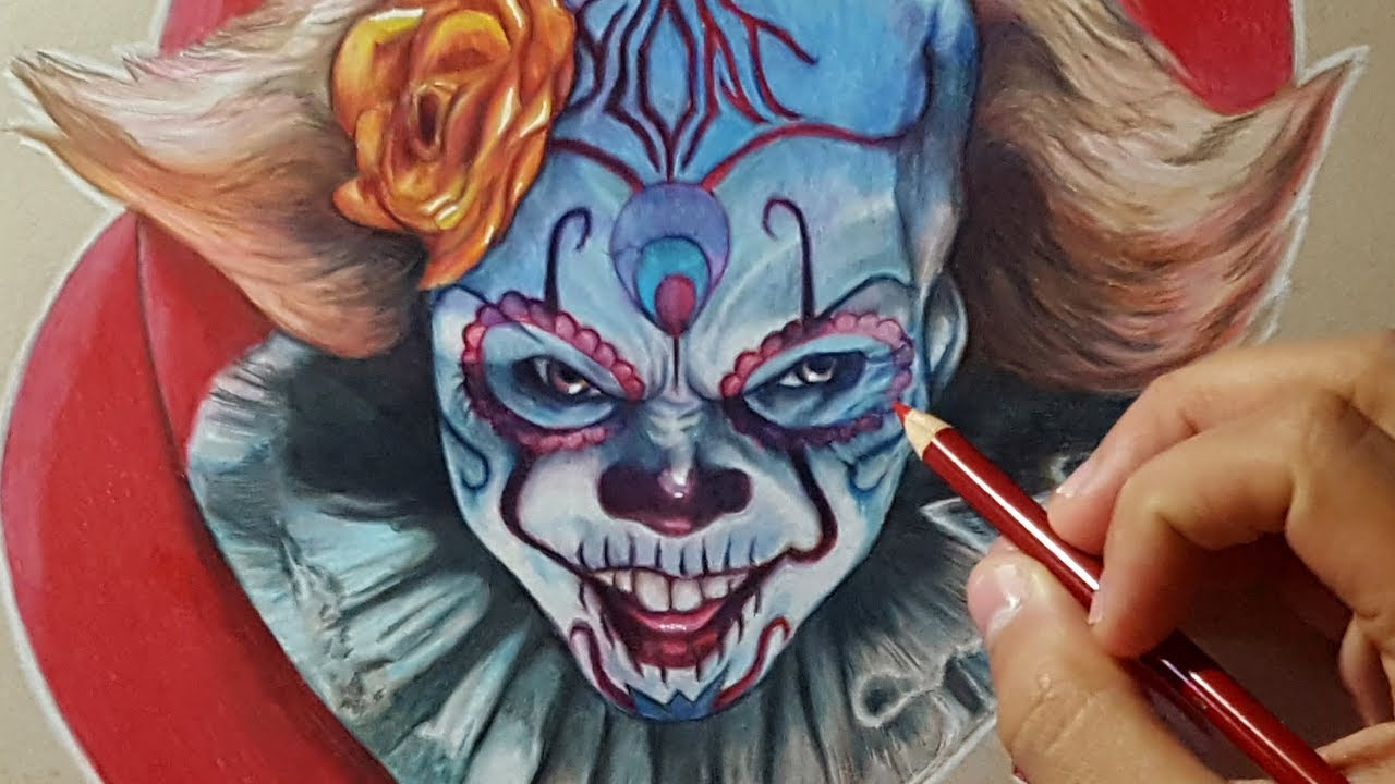 1280x720 Speed Drawing It Pennywise Vs Dia De Los Muertos - Day Of The Dead Drawings